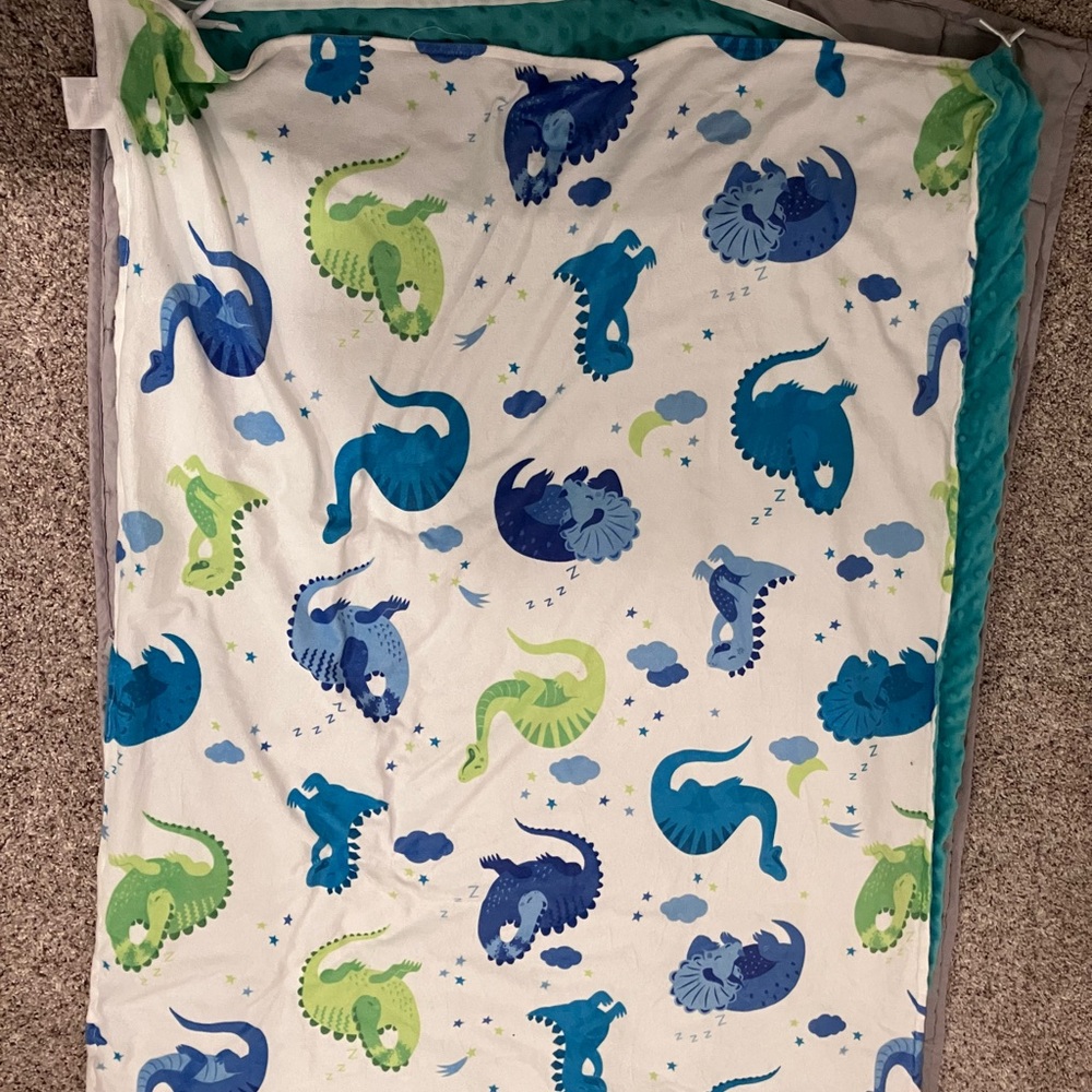 Children’s Weighted Blanket with Duvet Cover – Dinosaur Print – 35” x 46